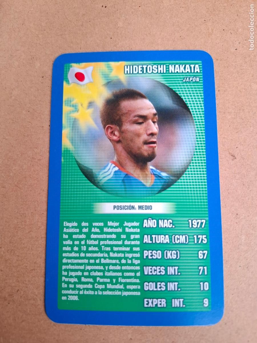 Cromos de F&uacute;tbol: CARD HIDETOSHI NAKATA - JAP&Oacute;N - TOP TRUMPS 2005