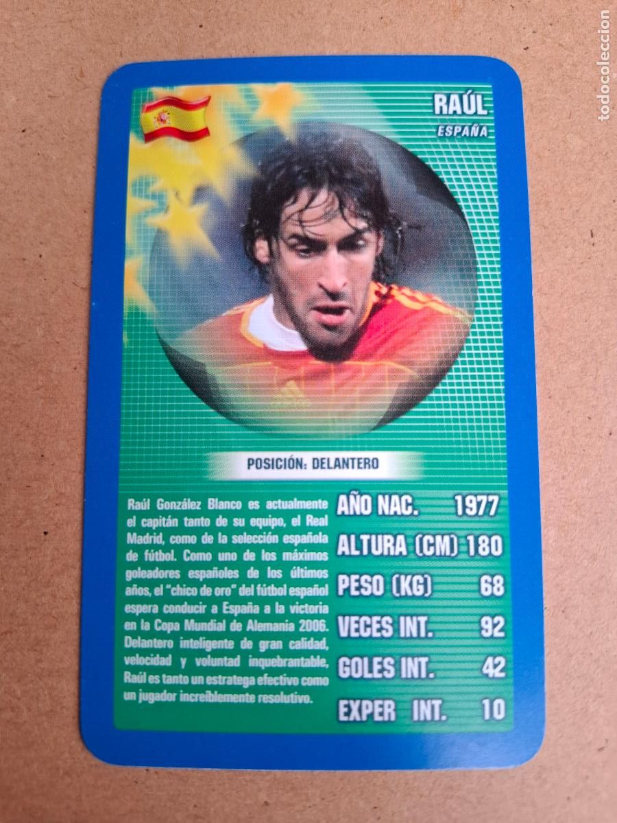 Cromos de F&uacute;tbol: CARD RA&Uacute;L - ESPA&Ntilde;A - TOP TRUMPS 2005