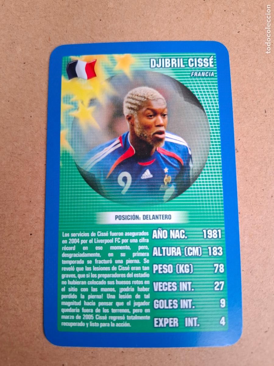 Cromos de F&uacute;tbol: CARD DJIBRIL CISS&Eacute; - FRANCIA - TOP TRUMPS 2005
