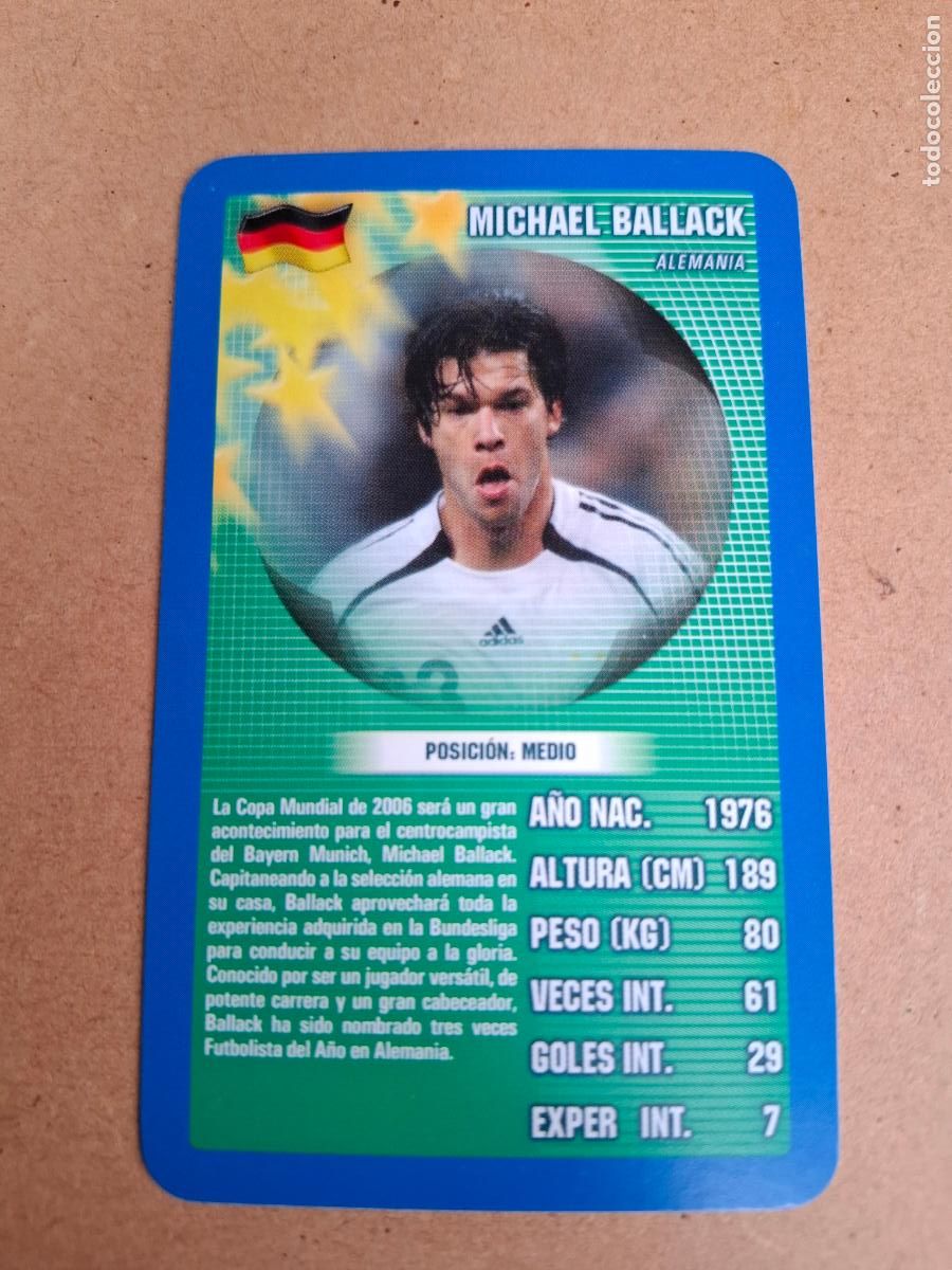 Cromos de F&uacute;tbol: CARD MICHAEL BALLACK - ALEMANIA - TOP TRUMPS 2005