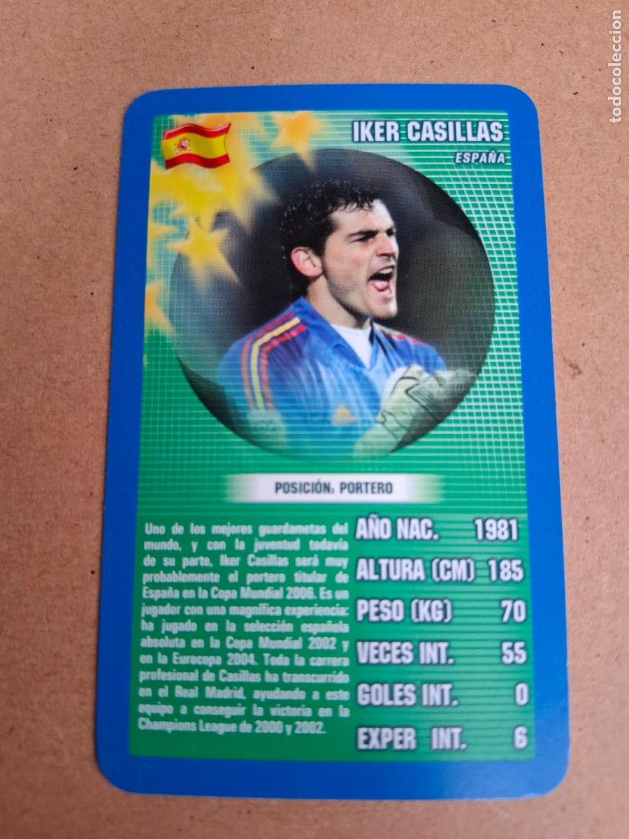 Football Stickers: CARD CASILLAS - ESPA&Ntilde;A - TOP TRUMPS 2005