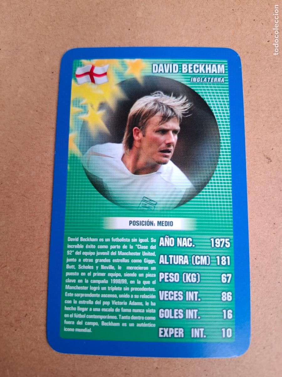 Football Stickers: CARD DAVID BECKHAM - INGLATERRA - TOP TRUMPS 2005