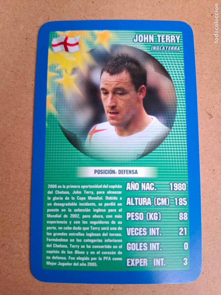 Football Stickers: CARD JOHN TERRY - INGLATERRA - TOP TRUMPS 2005