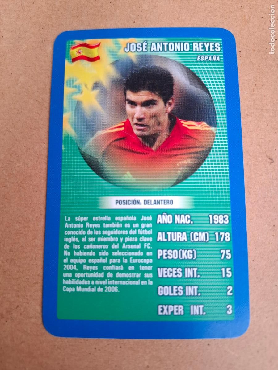 Cartes &agrave; collectionner de Football: CARD JOS&Eacute; ANTONIO REYES - ESPA&Ntilde;A - TOP TRUMPS 2005