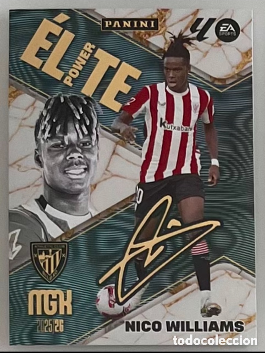 Cromos de F&uacute;tbol: P13 NICO WILLIAMS ELITE POWER FIRMADA MEGACRACKS 25 26 MGK 2025 2026