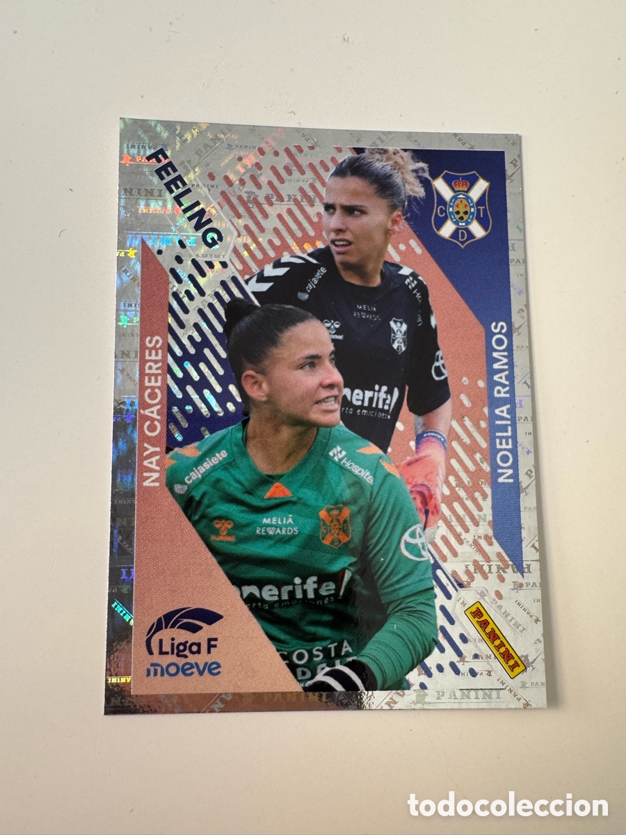 Cromos de F&uacute;tbol: PANINI LIGA F Femenina 2025-2026 &ndash; FEELING N&ordm; 370 &ndash; Nay C&aacute;ceres & Noelia Ramos Costa Adeje Tenerife