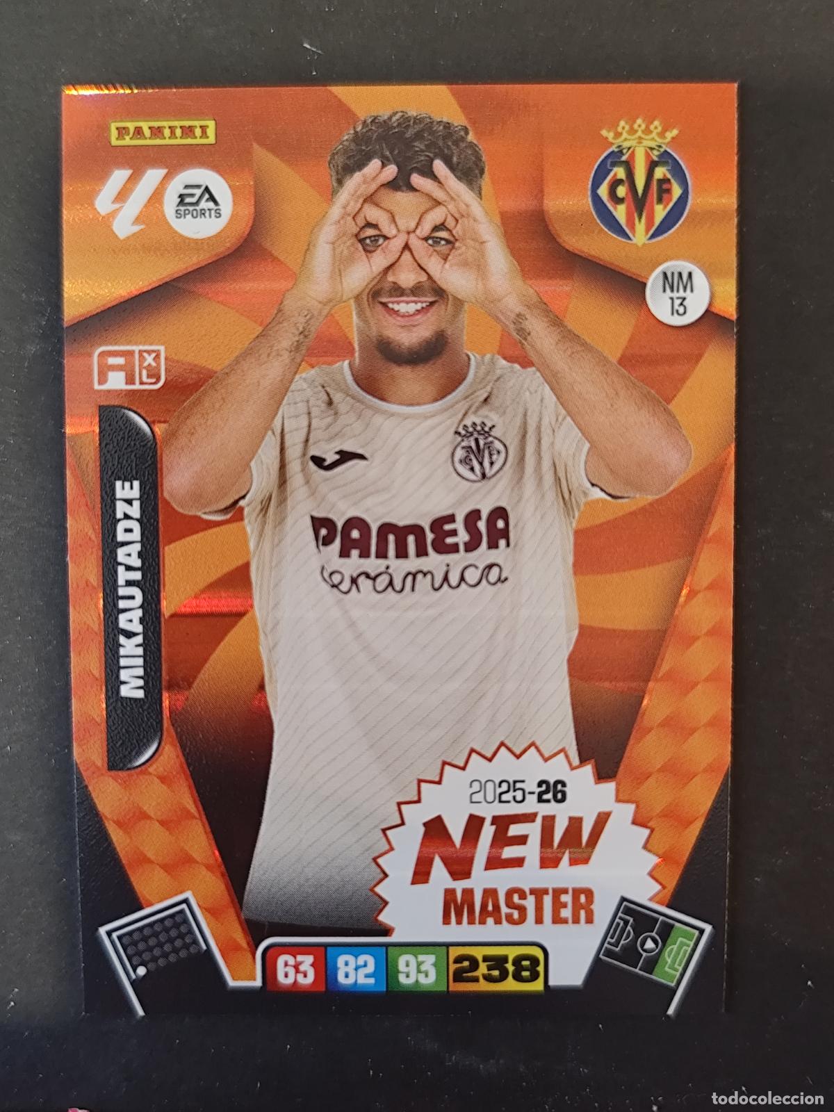 Cromos de F&uacute;tbol: NM13 NM 13 MIKAUTADZE VILLARREAL NEW MASTER ADRENALYN 2025 2026 25 26