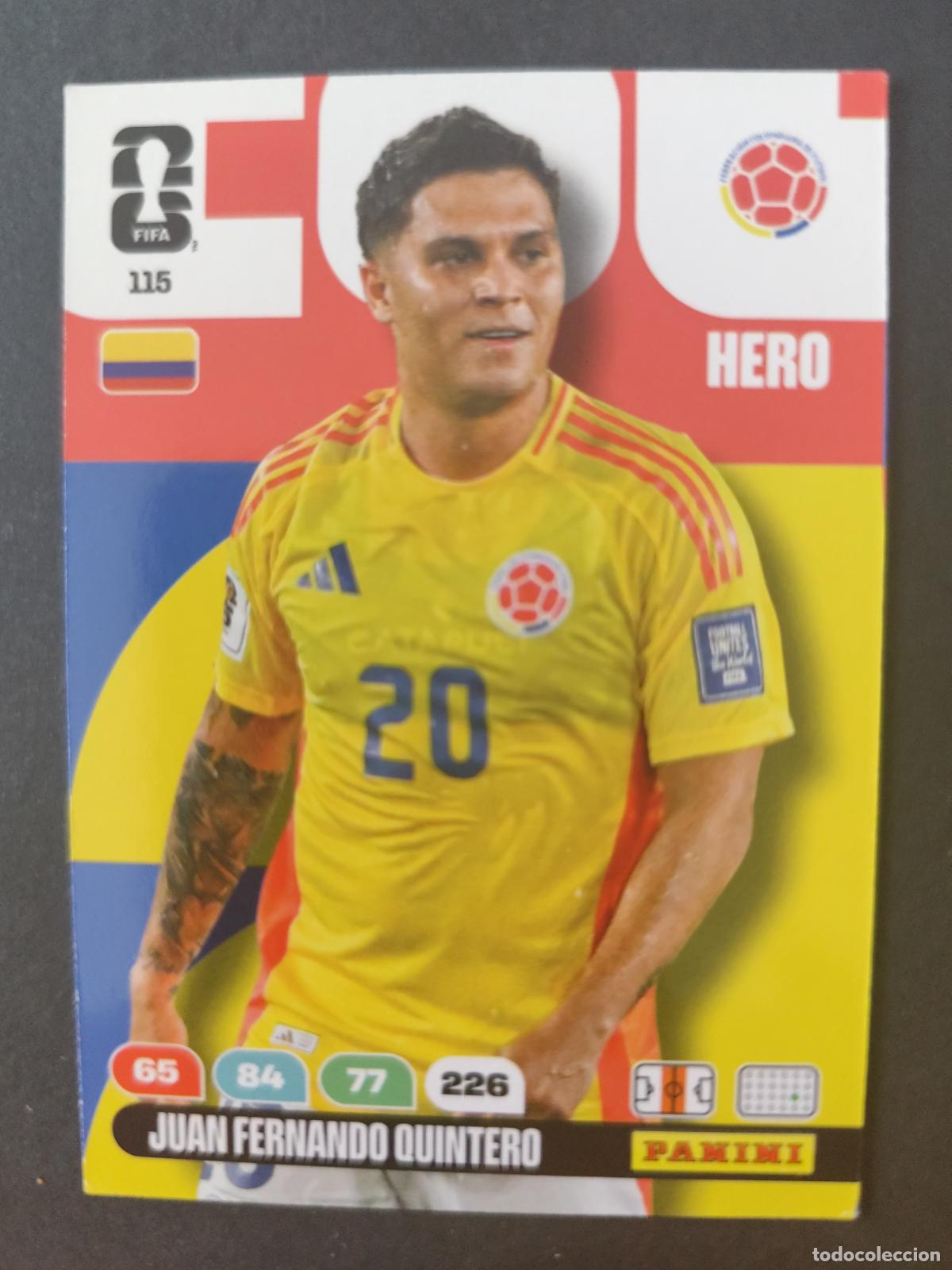 Cartes &agrave; collectionner de Football: 115 JUAN FERNANDO QUINTERO COLOMBIA ADRENALYN MUNDIAL FIFA WORLD CUP 2026 PANINI