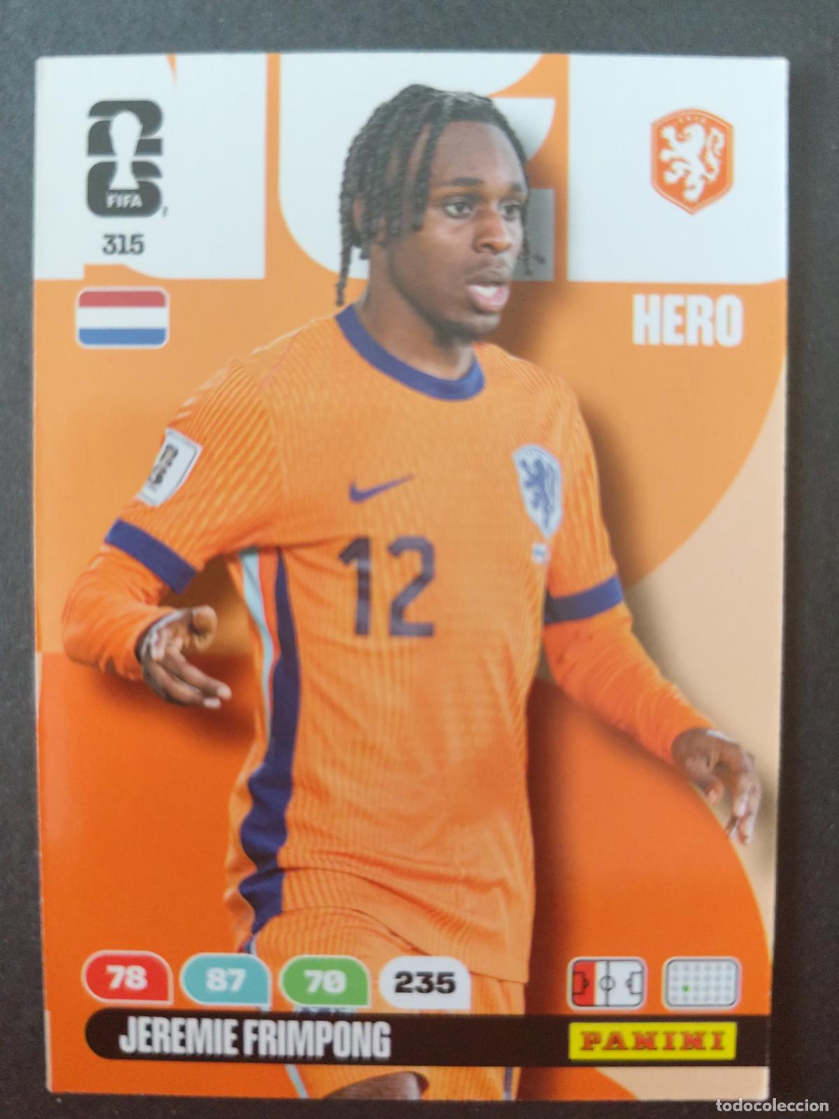 Cromos de F&uacute;tbol: 315 JEREMIE FRIMPONG PA&Iacute;SES BAJOS HOLANDA ADRENALYN MUNDIAL FIFA WORLD CUP 2026 PANINI