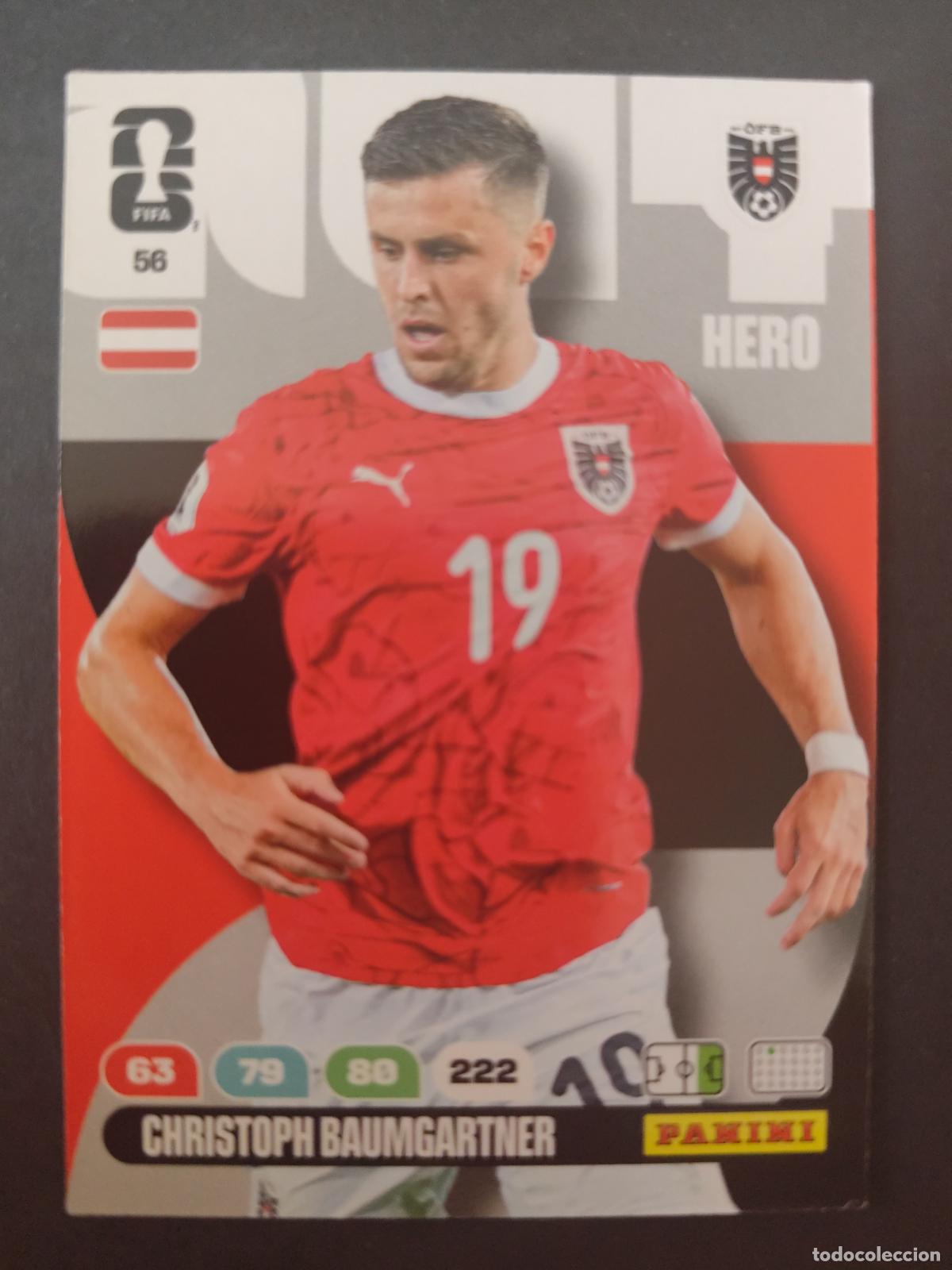 Cartes &agrave; collectionner de Football: 56 CHRISTOPH BAUMGARTNER AUSTRIA ADRENALYN MUNDIAL FIFA WORLD CUP 2026 PANINI