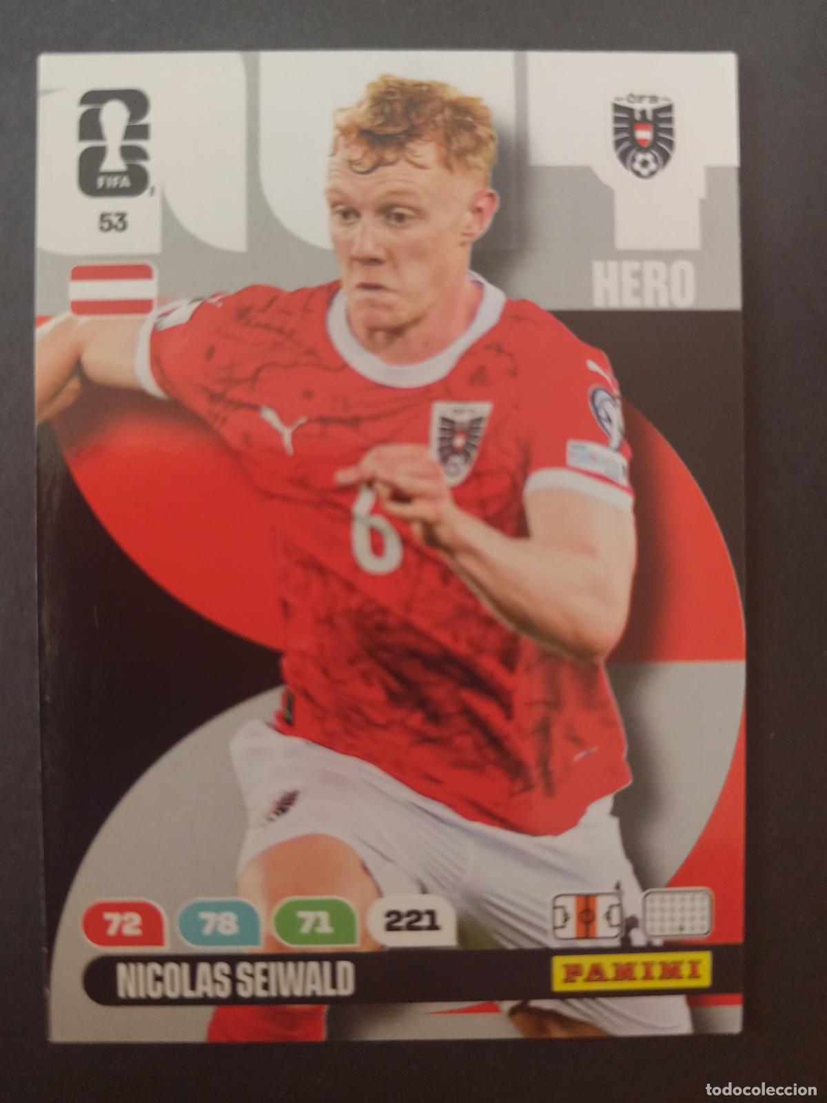 Cartes &agrave; collectionner de Football: 53 NICOLAS SEIWALD AUSTRIA ADRENALYN MUNDIAL FIFA WORLD CUP 2026 PANINI