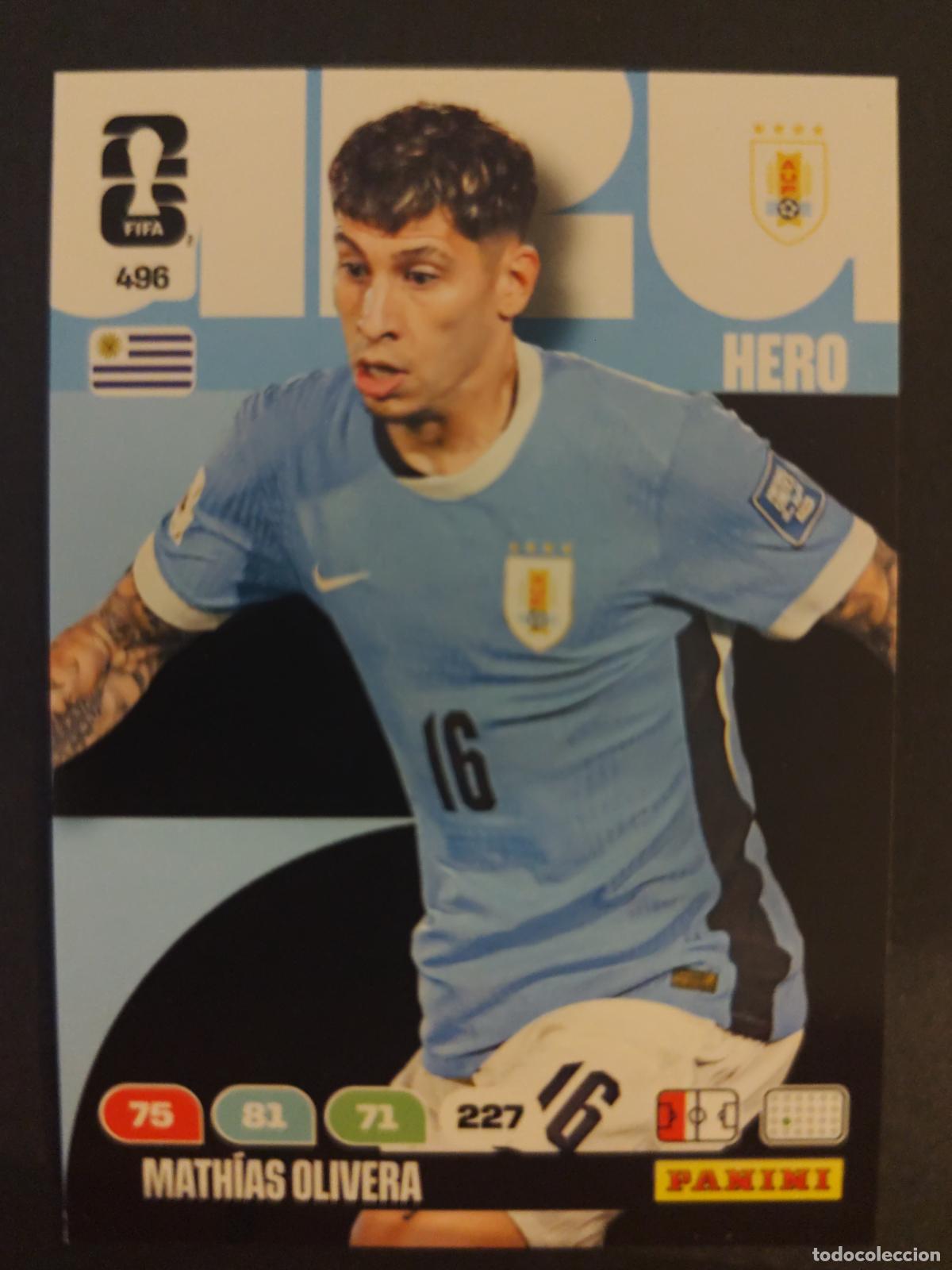 Cromos de F&uacute;tbol: 496 MATH&Iacute;AS OLIVERA URUGUAY ADRENALYN MUNDIAL FIFA WORLD CUP 2026 PANINI
