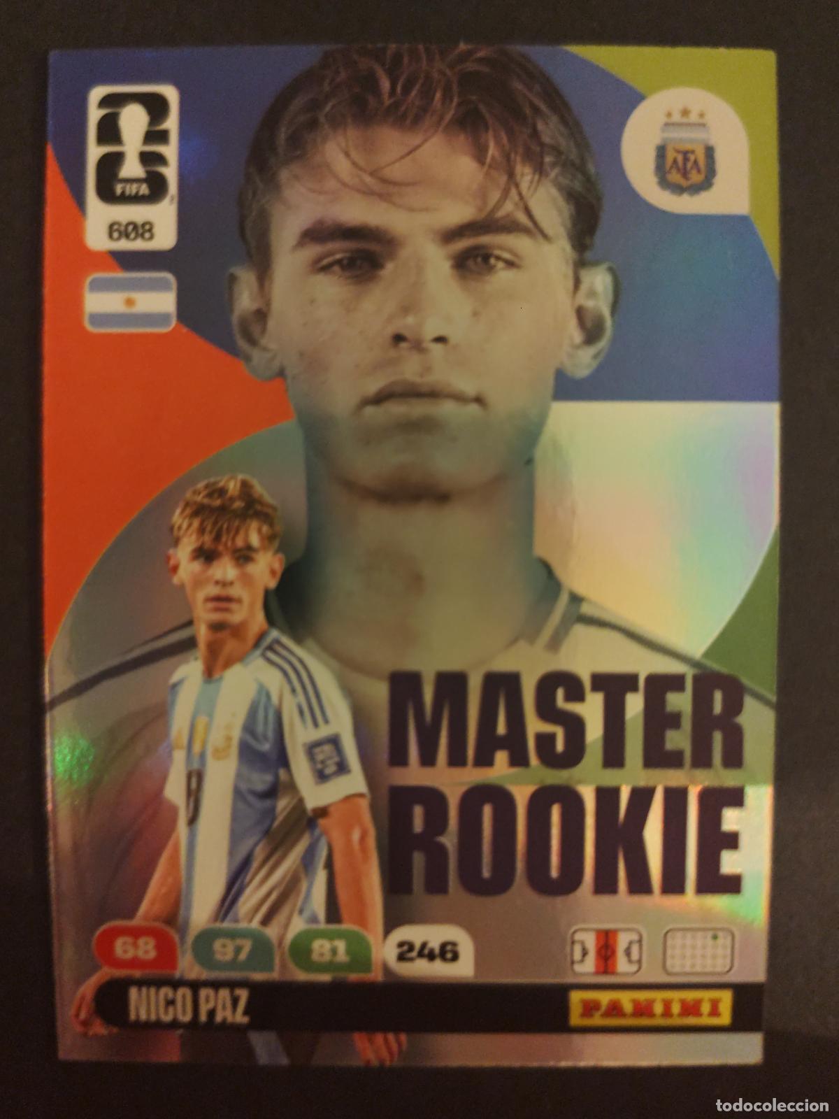 Cromos de F&uacute;tbol: 608 NICO PAZ ARGENTINA MASTER ROOKIE ADRENALYN MUNDIAL FIFA WORLD CUP 2026 PANINI