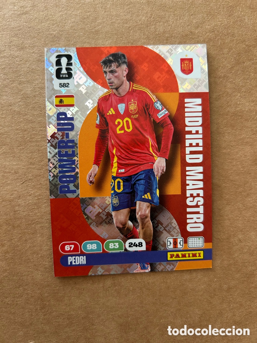 Cromos de F&uacute;tbol: ADRENALYN XL FIFA WORLD CUP 2026 CARD POWER-UP PEDRI ESPA&Ntilde;A # 582 PANINI