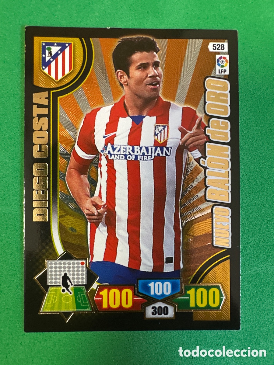 Cromos de F&uacute;tbol: DIEGO COSTA (AT.MADRID) NUEVO BAL&Oacute;N DE ORO ADRENALYN 2013-2014 13 14 TRADING CARD
