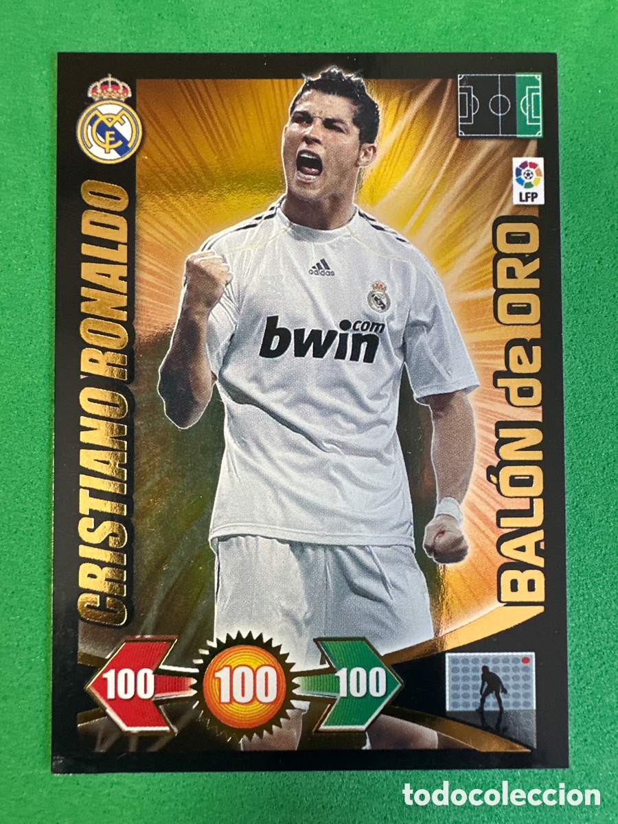 Football Stickers: CRISTIANO RONALDO (R.MADRID) BAL&Oacute;N DE ORO ADRENALYN 2009-2010 09 10 TRADING CARD