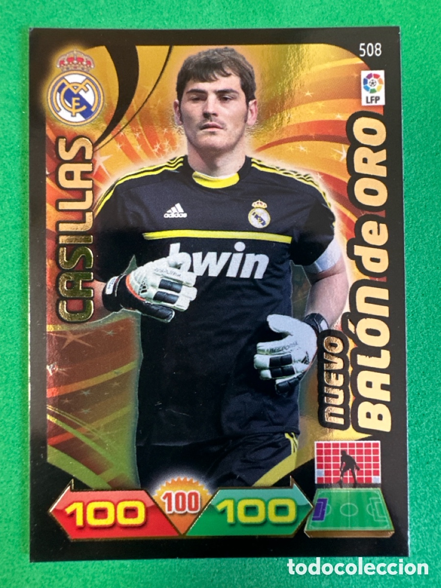 Football Stickers: CASILLAS (R.MADRID) NUEVO BAL&Oacute;N DE ORO ADRENALYN 2009-2010 09 10 TRADING CARD