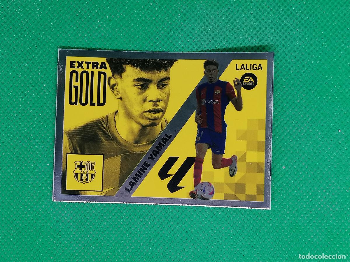 Cromos de F&uacute;tbol: LAMINE YAMAL EXTRA GOLD ROOKIE PLATA ERROR ⚽ CUT STICKER PANINI LIGA ESTE 2023 2024 23 24 ⚽