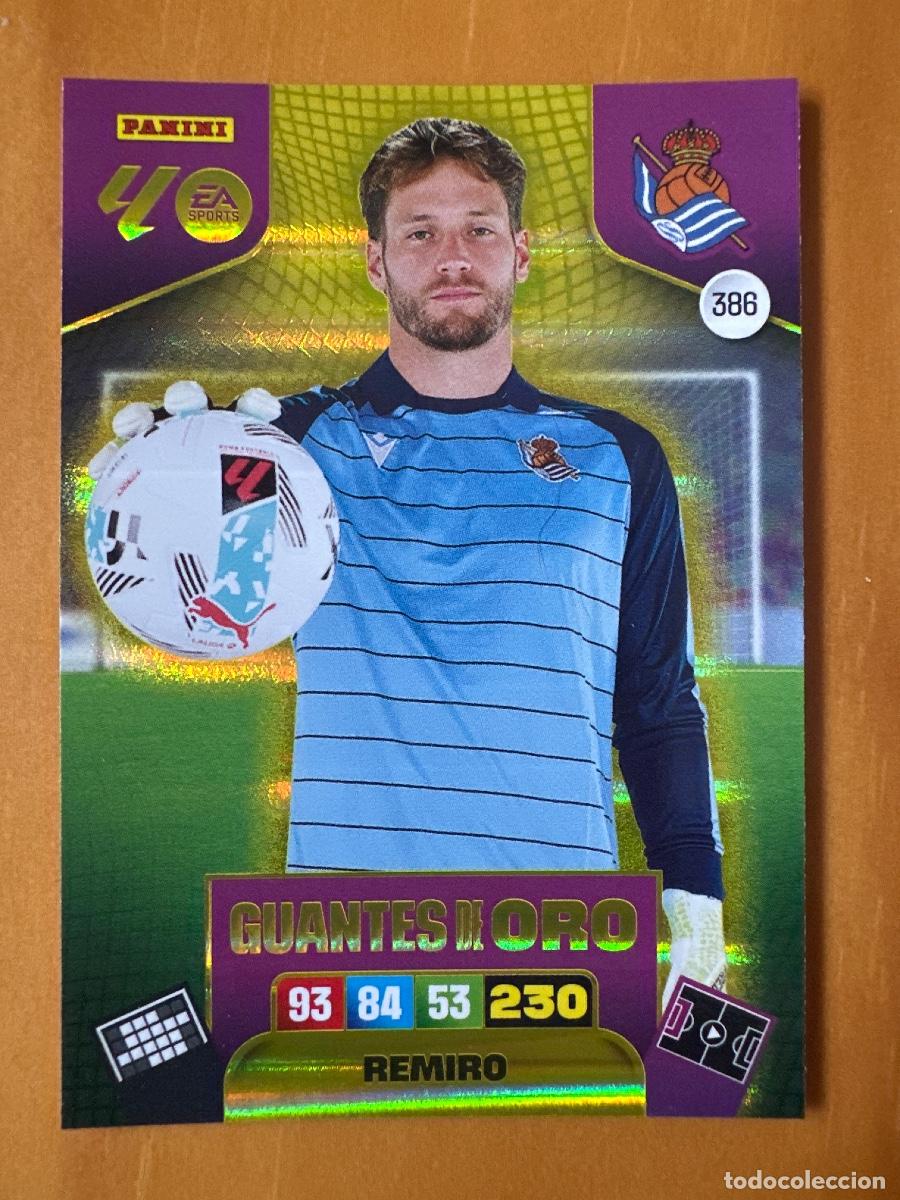 Cromos de F&uacute;tbol: 386 &Aacute;lex Remiro, Real Sociedad, Guantes de Oro, Panini Adrenalyn XL La Liga 2025 2026 25 26