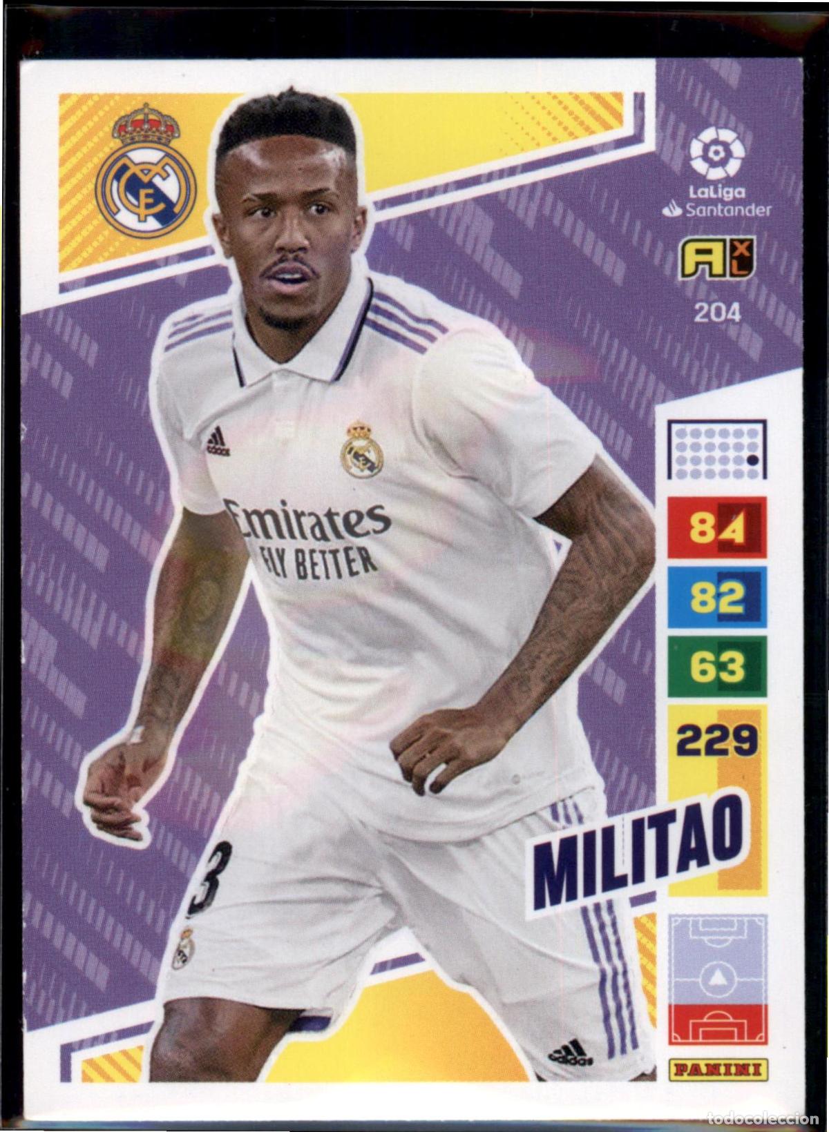 Cromos de Futebol: Militao N&ordm; 204 Real Madrid LaLiga Santander Adrenalyn XL 2022 2023 Panini 22 23