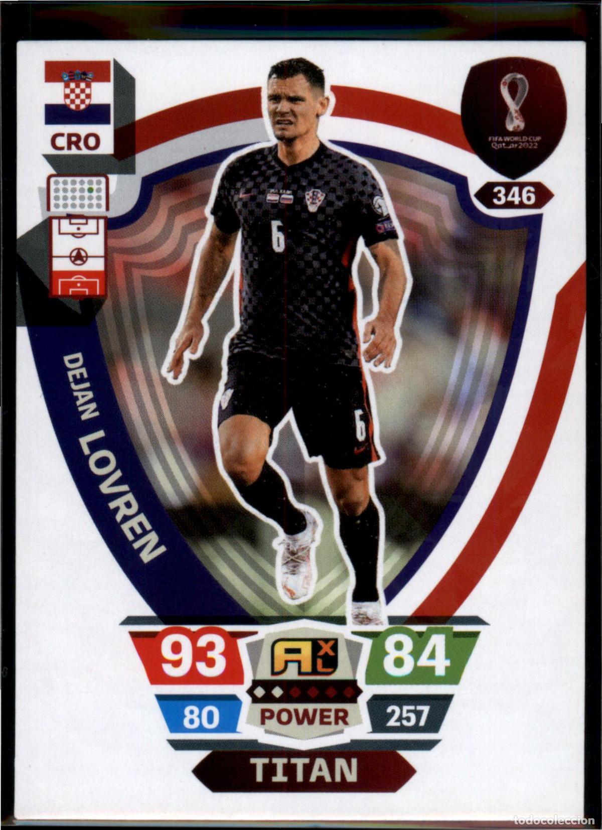 Cromos de F&uacute;tbol: Lovren Titan N&ordm; 346 Croacia Mundial Qatar Catar Adrenalyn XL 2022 Panini 22 FIFA World Cup