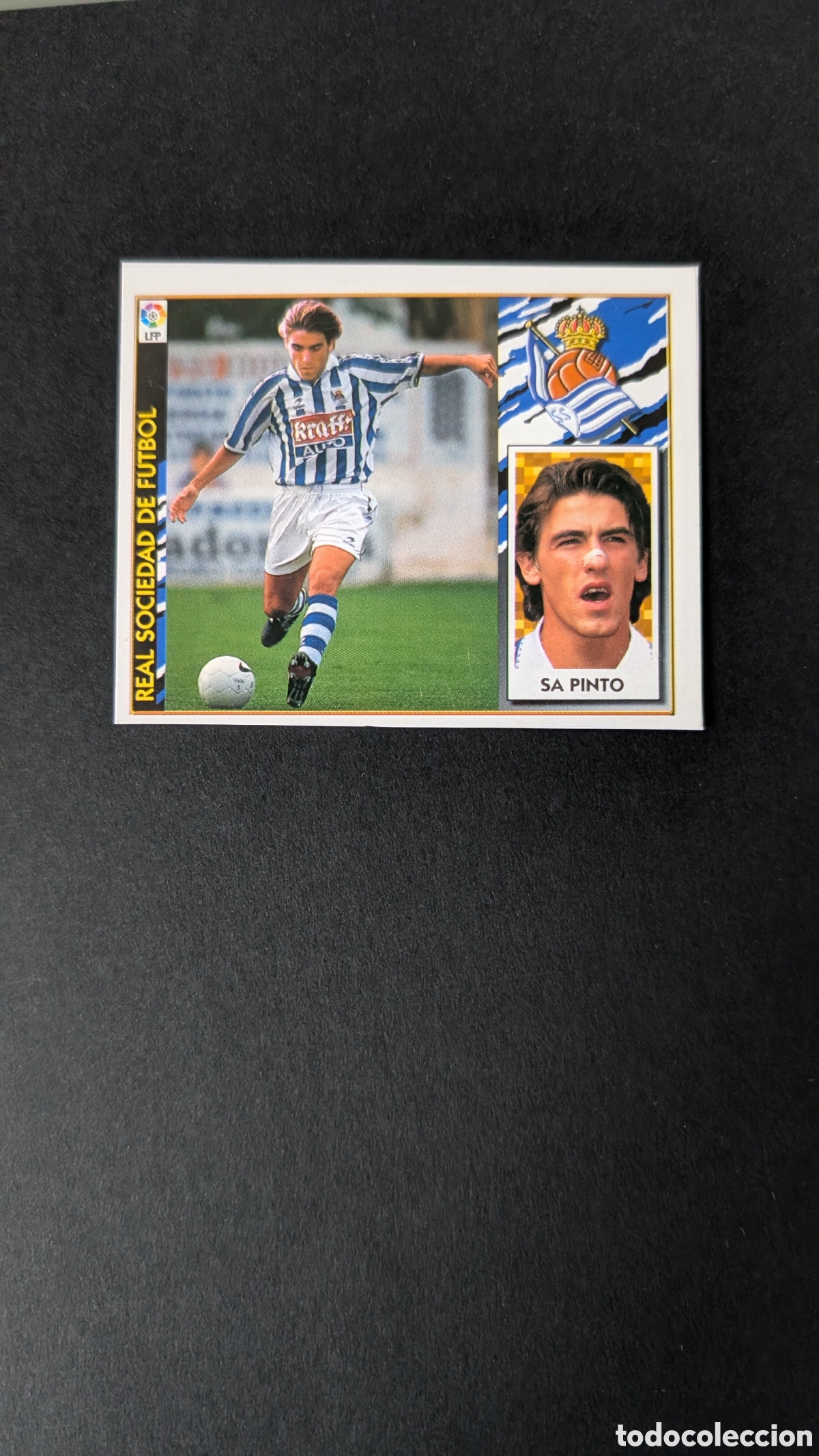 Fu&szlig;ball-Sticker: SA PINTO REAL SOCIEDAD FICHAJE 23 LIGA ESTE 1997/98 97 98 RECORTADO