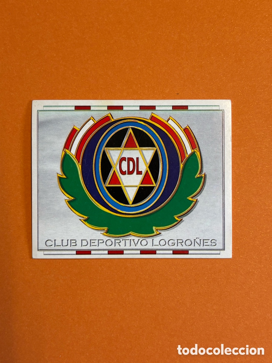 Figurine di Calcio: ESCUDO C. D. LOGRO&Ntilde;ES LIGA ESTE 1996 1997 96 97 SIN PEGAR NUNCA PEGADO