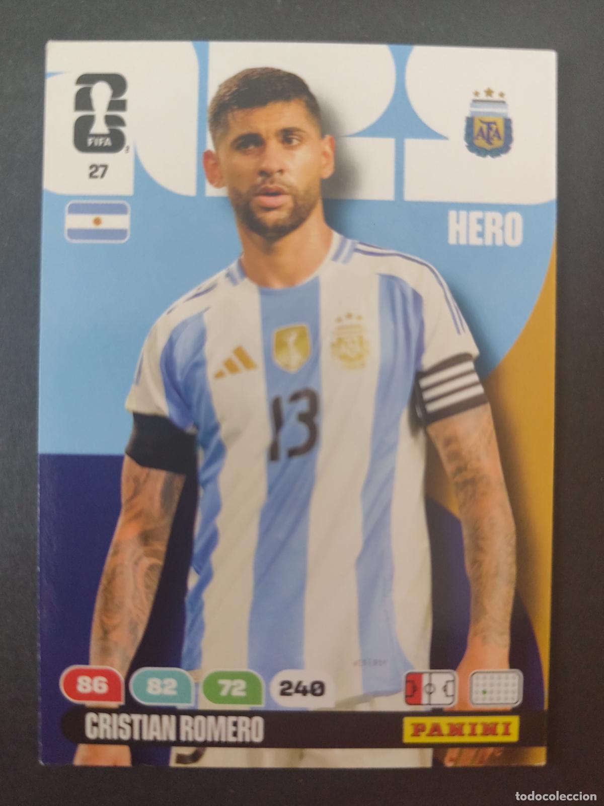 Cromos de F&uacute;tbol: 27 CRISTIAN ROMERO ARGENTINA ADRENALYN MUNDIAL FIFA WORLD CUP 2026 PANINI