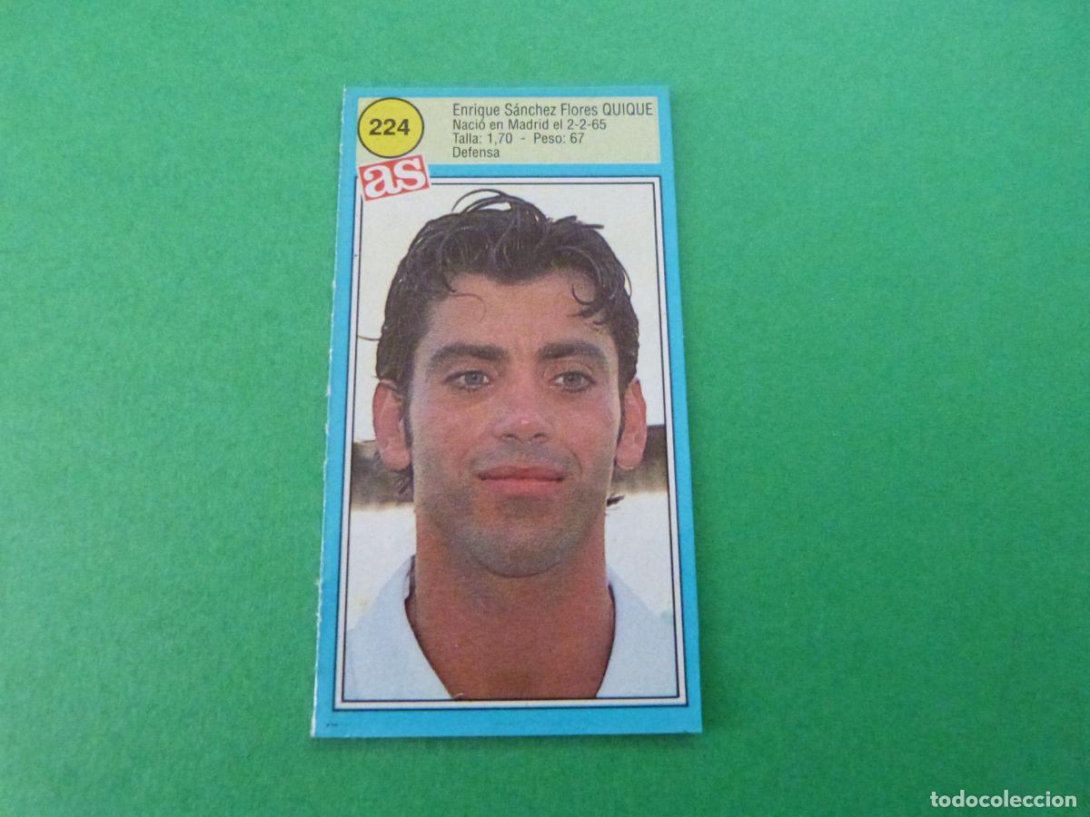 Cartes &agrave; collectionner de Football: CROMO FUTBOL QUIQUE VALENCIA C.F. RECORTADO N&ordm; 224 ASES DE LA LIGA 1990-1991/90-91 DIARIO AS