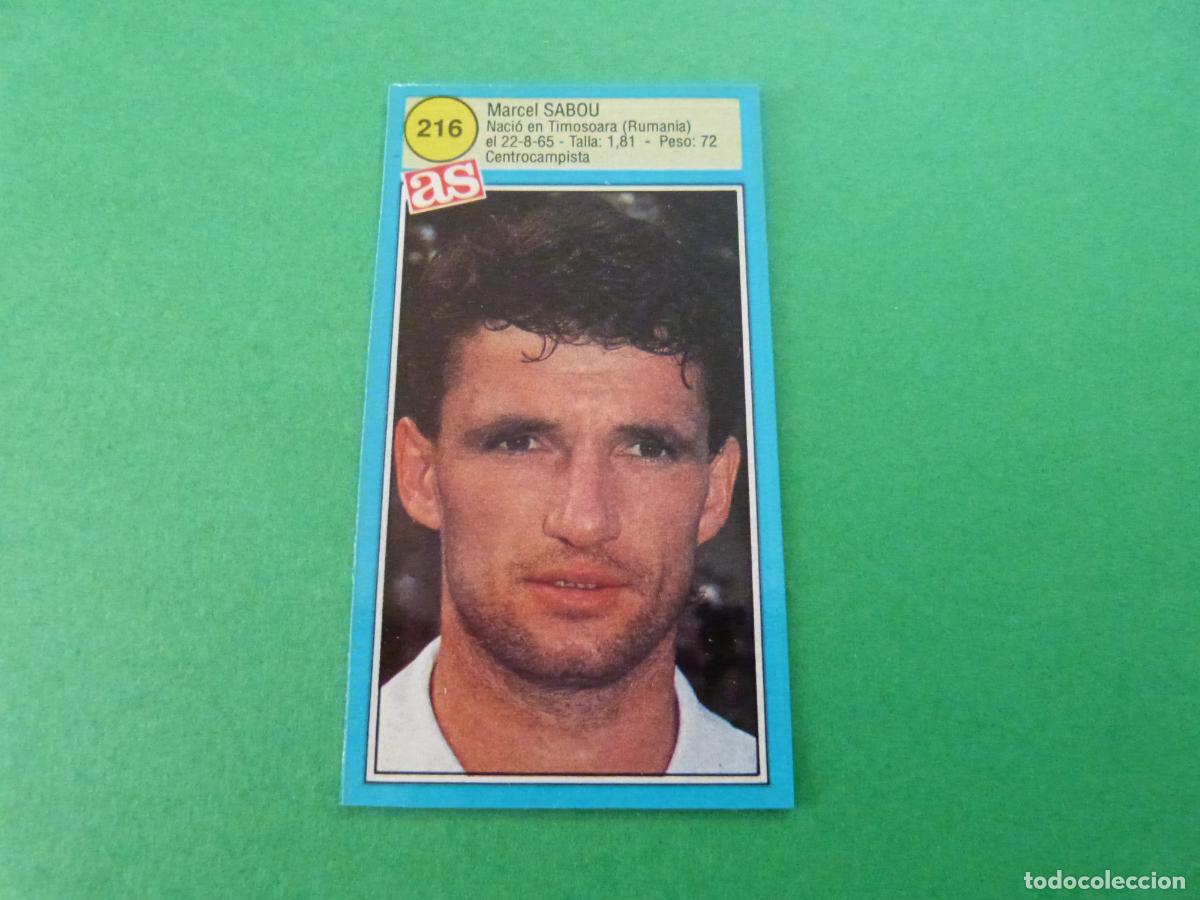 Figurine di Calcio: CROMO FUTBOL SABOU C.D. TENERIFE RECORTADO N&ordm; 216 ASES DE LA LIGA 1990-1991/90-91 DIARIO AS