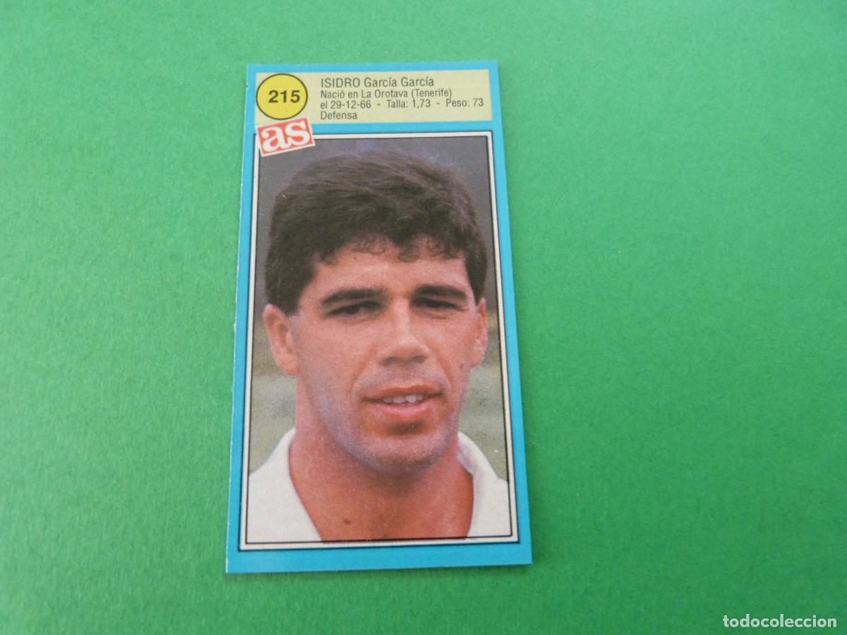 Figurine di Calcio: CROMO FUTBOL ISIDRO C.D. TENERIFE RECORTADO N&ordm; 215 ASES DE LA LIGA 1990-1991/90-91 DIARIO AS