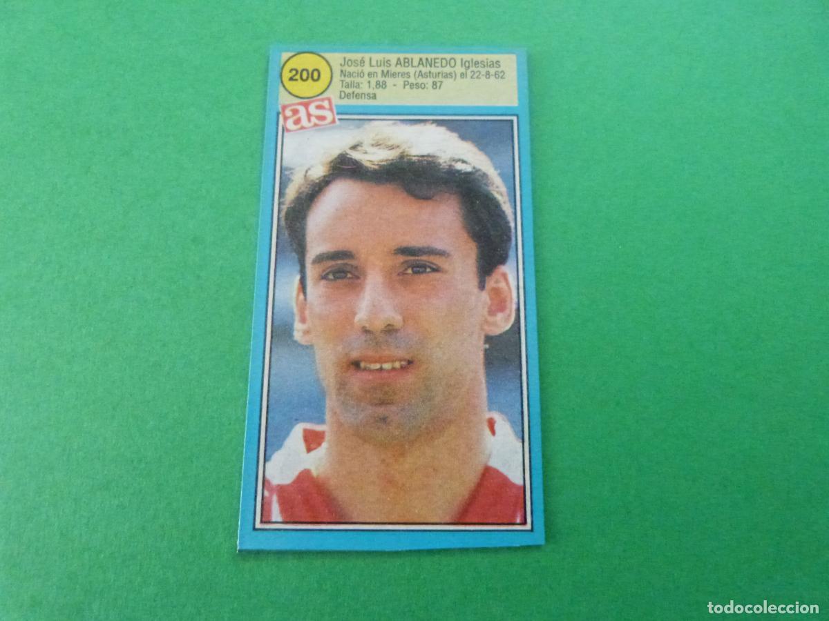 Cromos de F&uacute;tbol: CROMO FUTBOL ABLANEDO SPORTING DE GIJON RECORTADO N&ordm; 200 ASES DE LA LIGA 1990-1991/90-91 DIARIO AS