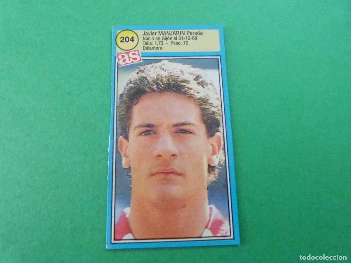 Cromos de F&uacute;tbol: CROMO FUTBOL MANJARIN SPORTING DE GIJON RECORTADO N&ordm; 204 ASES DE LA LIGA 1990-1991/90-91 DIARIO AS