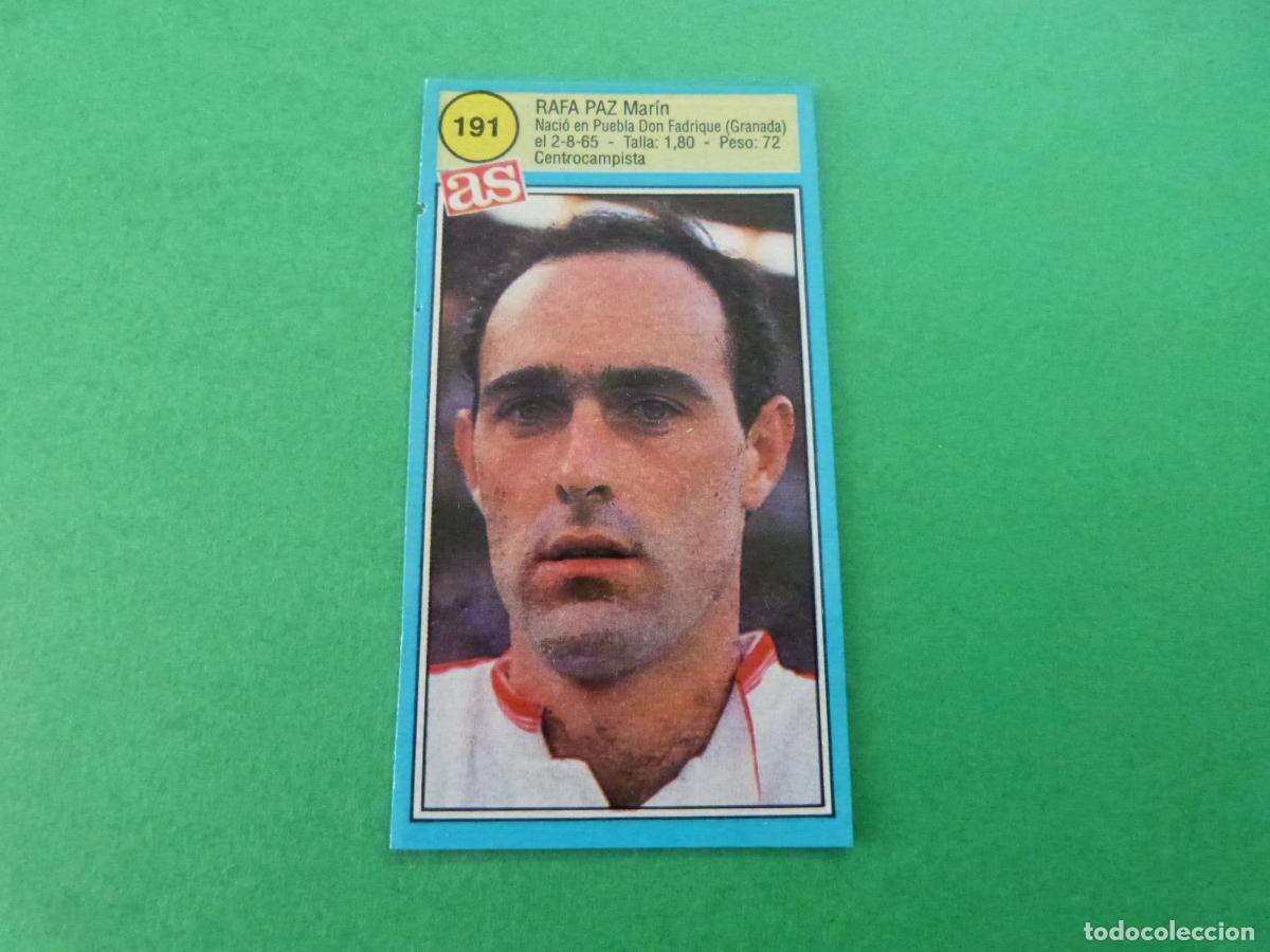 Cromos de F&uacute;tbol: CROMO FUTBOL RAFA PAZ SEVILLA F.C. RECORTADO N&ordm; 191 ASES DE LA LIGA 1990-1991/90-91 DIARIO AS