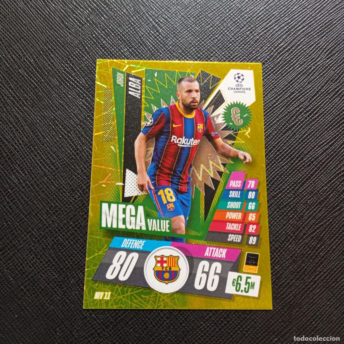 Cromos de F&uacute;tbol: JORDI ALBA BARCELONA TOPPS MATCH ATTAX 2020 2021 CROMO 20 21 - (MD01/02-3) PG10 MEGA VALUE