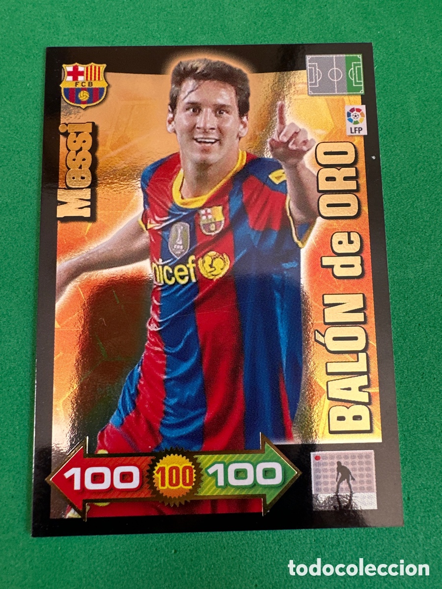 Cromos de F&uacute;tbol: MESSI (F.C.BARCELONA BAL&Oacute;N DE ORO ADRENALYN 2010-2011 10 11 TRADING CARD
