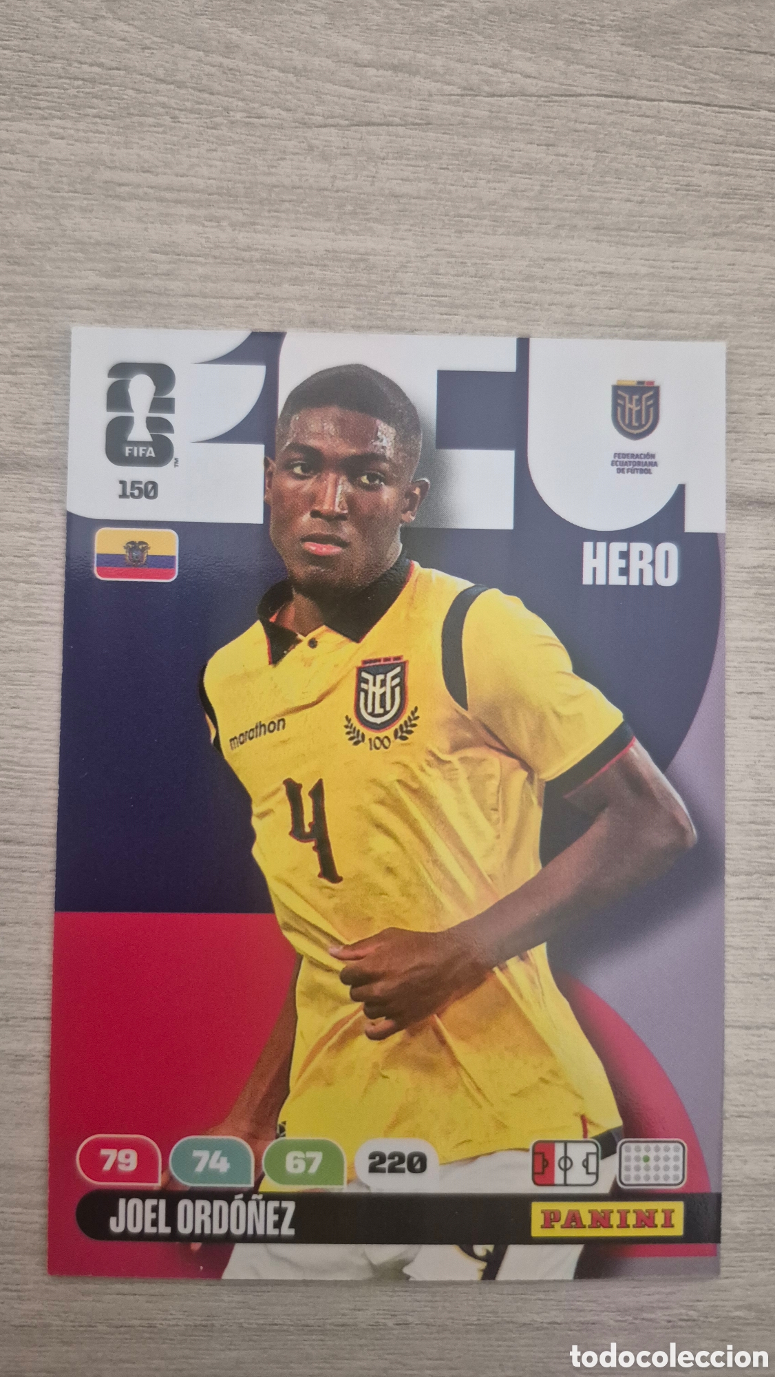 Cartes &agrave; collectionner de Football: N&deg;150 Ecuador Joel Ordo&ntilde;ez Adrenalyn FIFA World Cup 2026