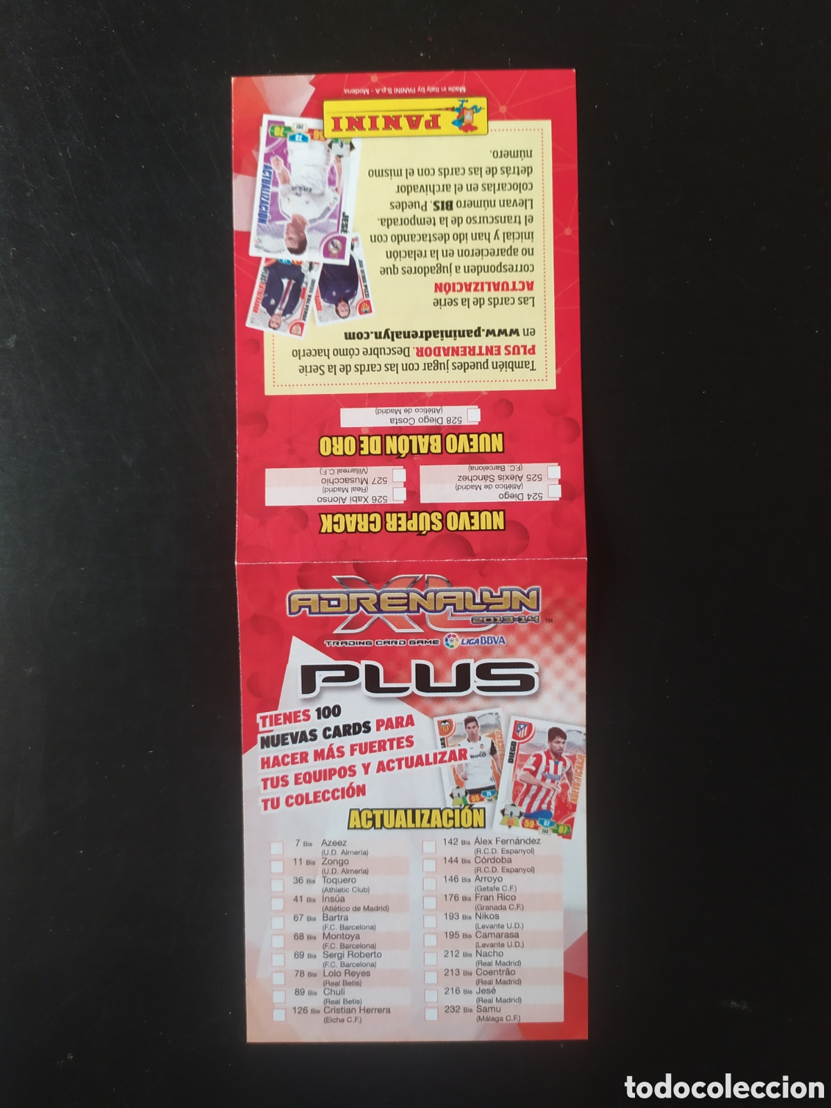 Figurine di Calcio: Adrenalyn 2013 2014 13 14 panini &iacute;ndice plus actualizaci&oacute;n