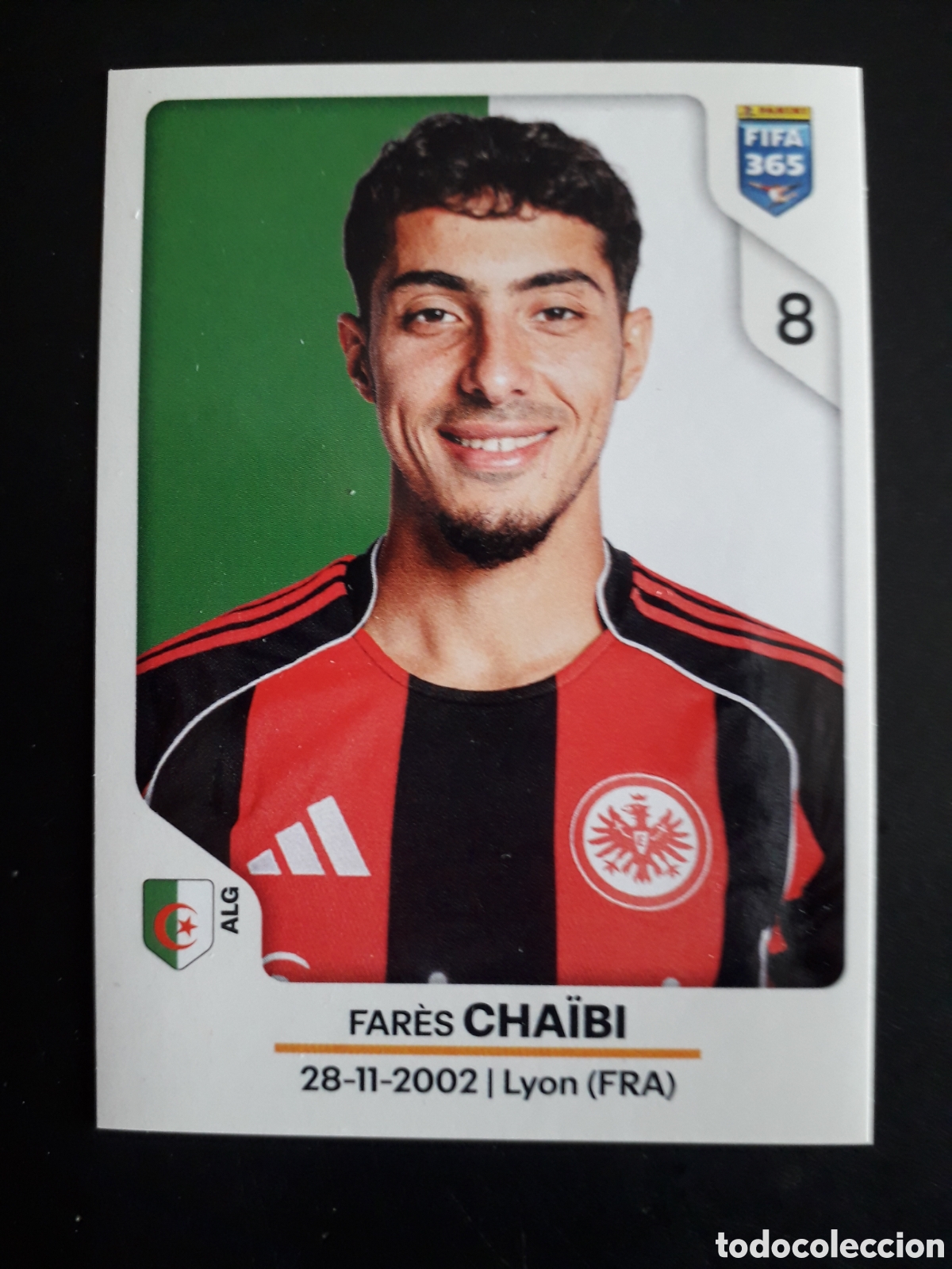 Cartes &agrave; collectionner de Football: CHA&Iuml;BI EINTRACHT FRANKFURT, N&deg; 199 FIFA 365 PANINI STICKER 2026 PEDIDO M&Iacute;NIMO 3&euro;.