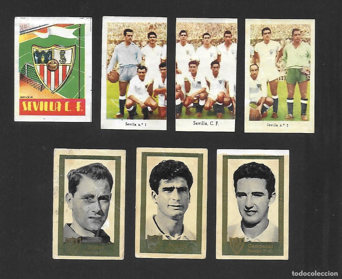 Cromos de F&uacute;tbol: LOTE 13 CROMOS SEVILLA C.F,ALBUM CAMPEONATOS NACIONALES FUTBOL RUIZ ROMERO 1954 1955. SUELTOS A 7 &euro;