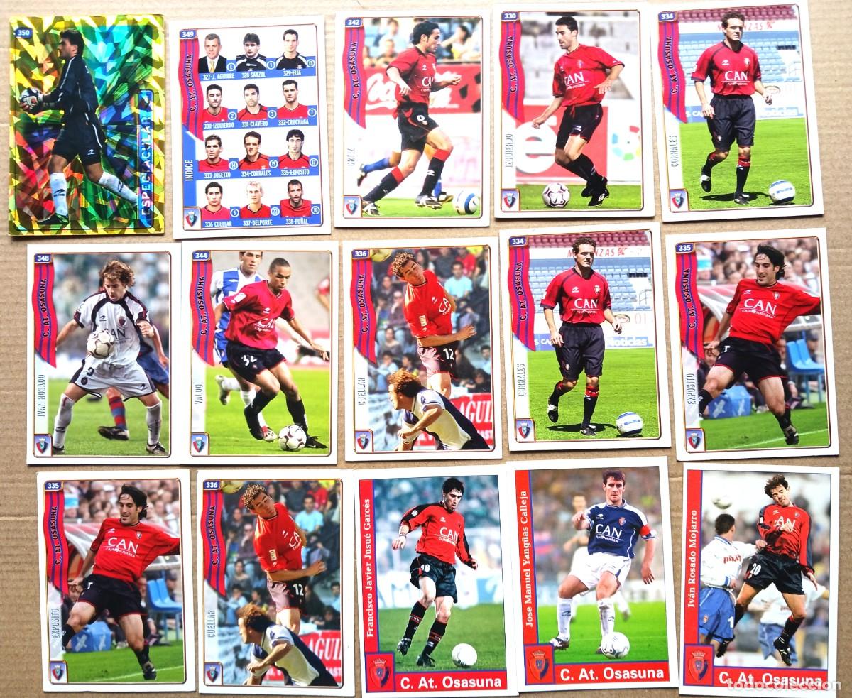 Fu&szlig;ball-Sticker: CA OSASUNA LOTE 15 CROMOS ALGUN REPE MUNDICROMO 2001 2002 Y 2004 2005 VALDO ETC ... CARD CARTA L138