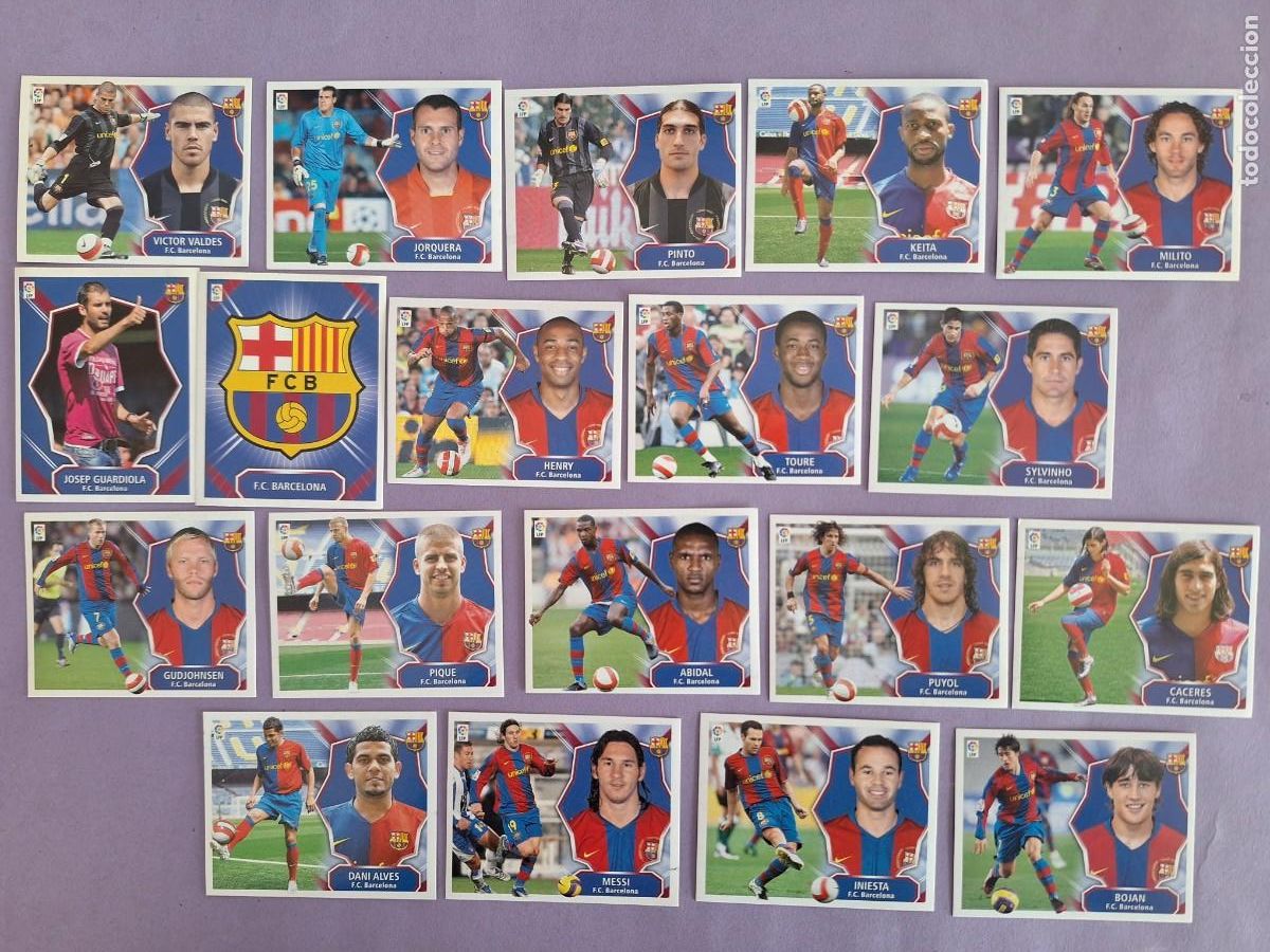 Cromos de F&uacute;tbol: LOTE 19 CROMOS FUTBOL CLUB BARCELONA PLANTILLA CON MESSI 08 09 2008 2009 COLECCIONES ESTE