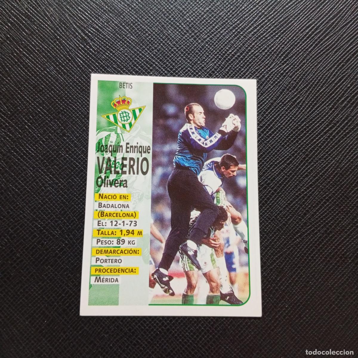 Cromos de F&uacute;tbol: 160 VALERIO REAL BETIS PANINI 1998 1999 CROMO FUTBOL LIGA 98 99 - SIN PEGAR - A111 PG289 B