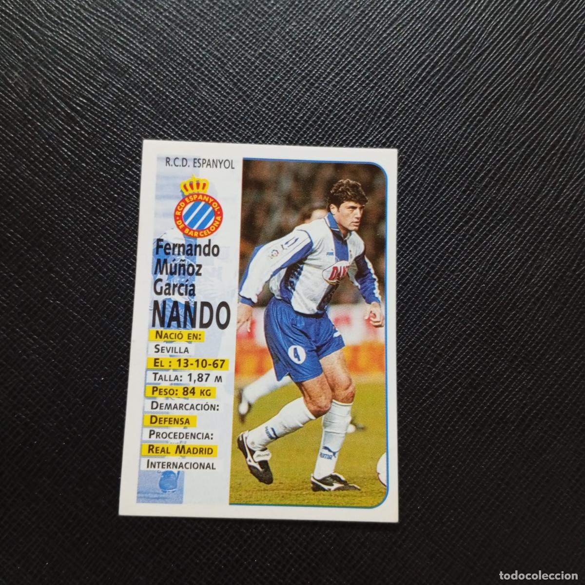 Cromos de F&uacute;tbol: 183 NANDO ESPA&Ntilde;OL PANINI 1998 1999 CROMO FUTBOL LIGA 98 99 - SIN PEGAR - A111 PG289
