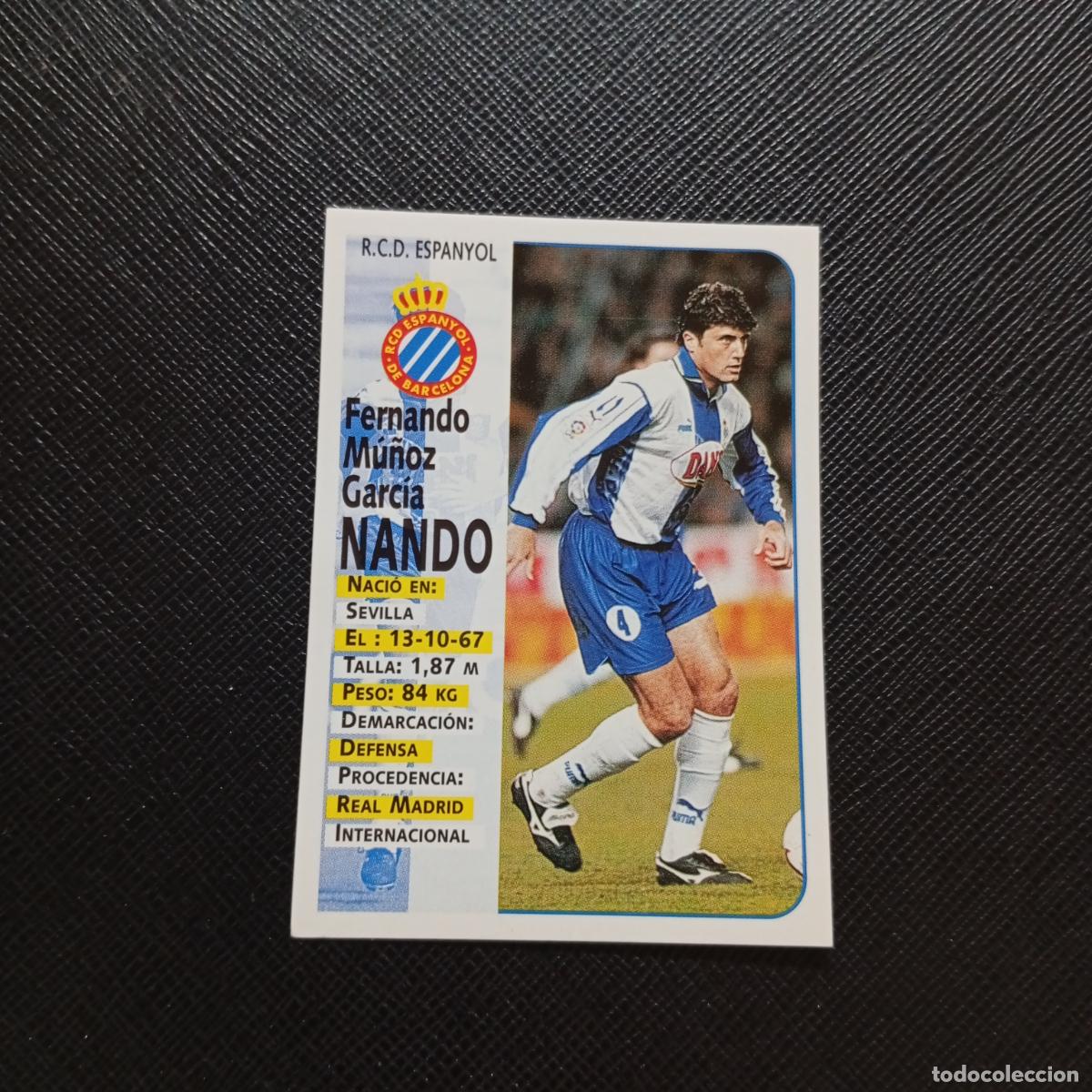 Cromos de F&uacute;tbol: 183 NANDO ESPA&Ntilde;OL PANINI 1998 1999 CROMO FUTBOL LIGA 98 99 - SIN PEGAR - A111 PG298