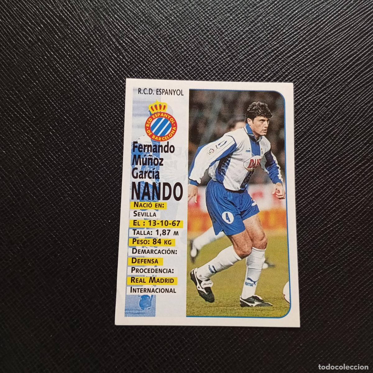 Cromos de F&uacute;tbol: 183 NANDO ESPA&Ntilde;OL PANINI 1998 1999 CROMO FUTBOL LIGA 98 99 - SIN PEGAR - A111 PG307