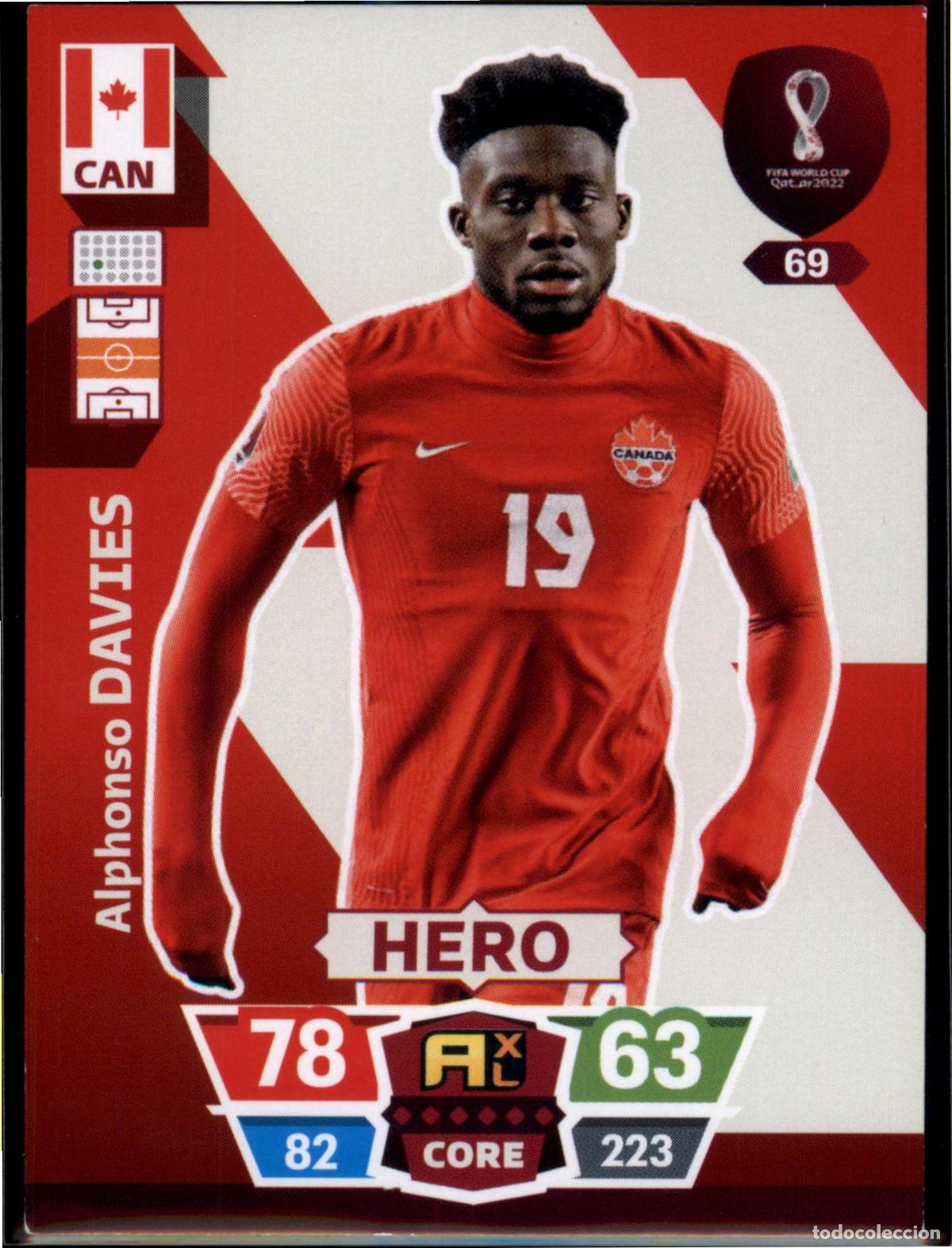 Cromos de F&uacute;tbol: Davies Hero N&ordm; 69 Canad&aacute; Mundial Catar Qatar Adrenalyn XL 2022 Panini 22 FIFA World Cup