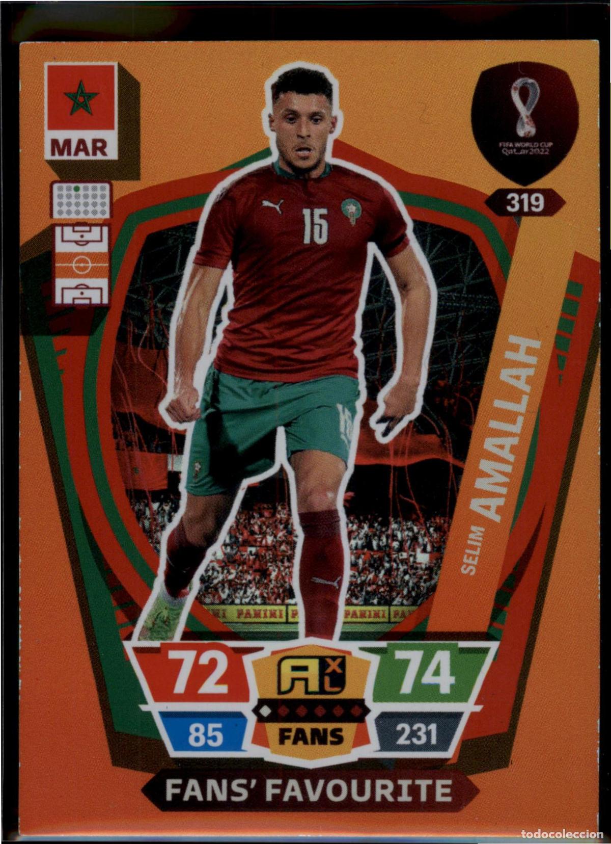 Cromos de F&uacute;tbol: Amallah Fans Favourite N&ordm; 319 Marruecos Mundial Qatar Adrenalyn XL 2022 Panini 22 FIFA World Cup