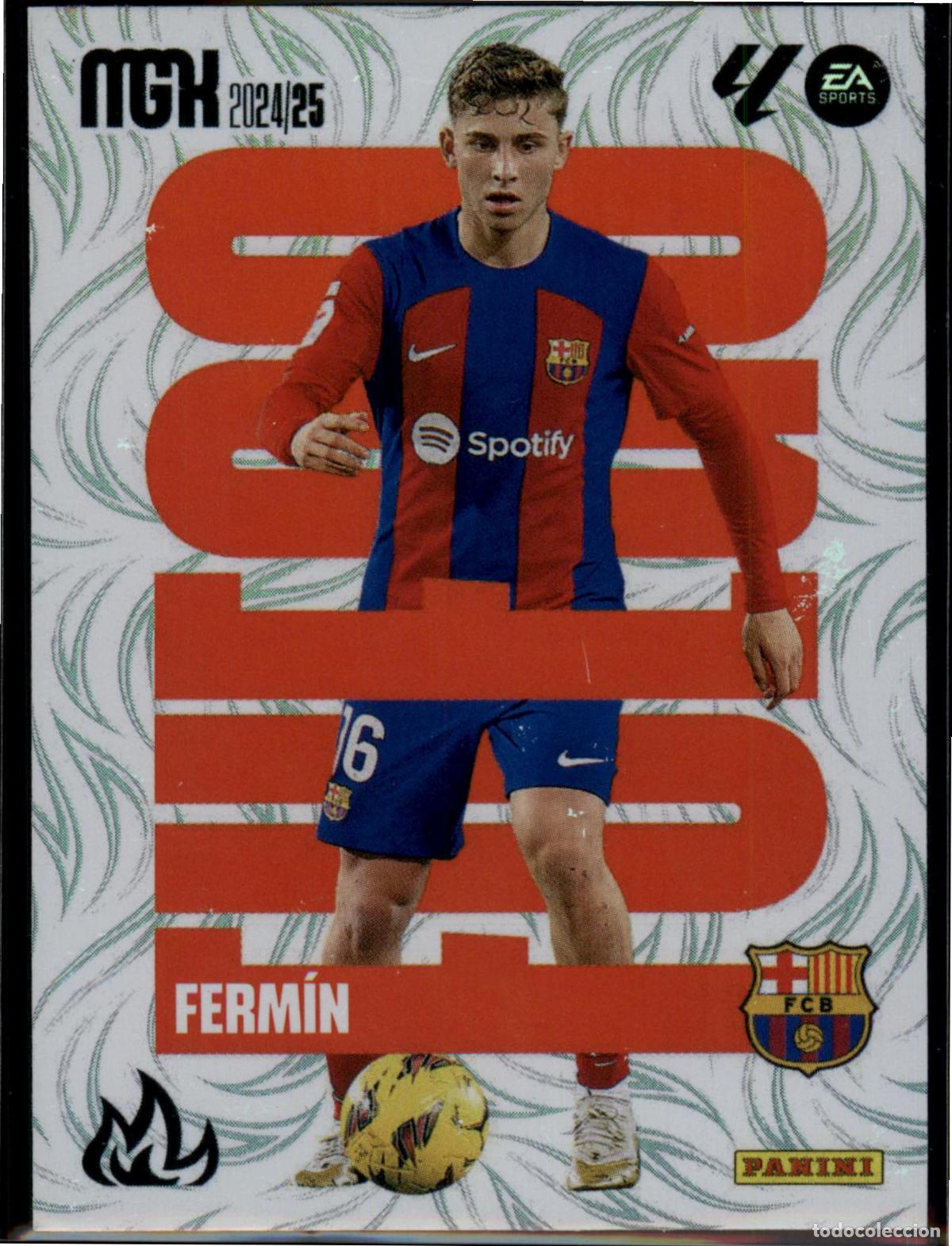 Cromos de F&uacute;tbol: Ferm&iacute;n Fuego N&ordm; 379 Bar&ccedil;a (Barcelona) LaLiga Santander Megacracks 2024 2025 Panini 24 25