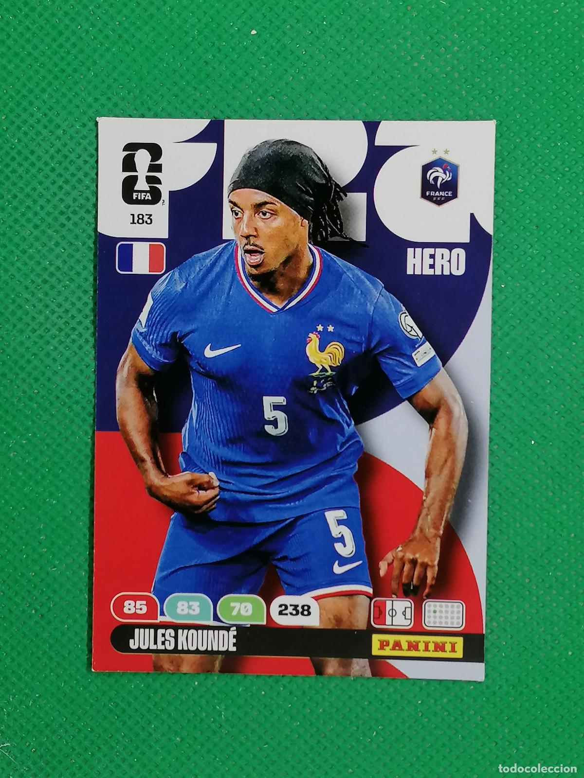 Cromos de F&uacute;tbol: 183 JULES KOUNDE FRANCIA HERO ⚽ PANINI ADRENALYN FIFA WORLD CUP 26 2026 ⚽